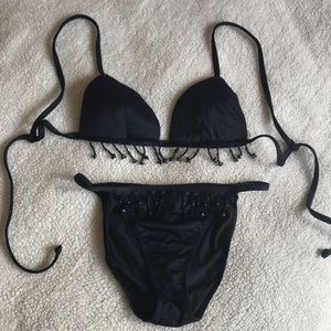 Beaded Little Black Bikini